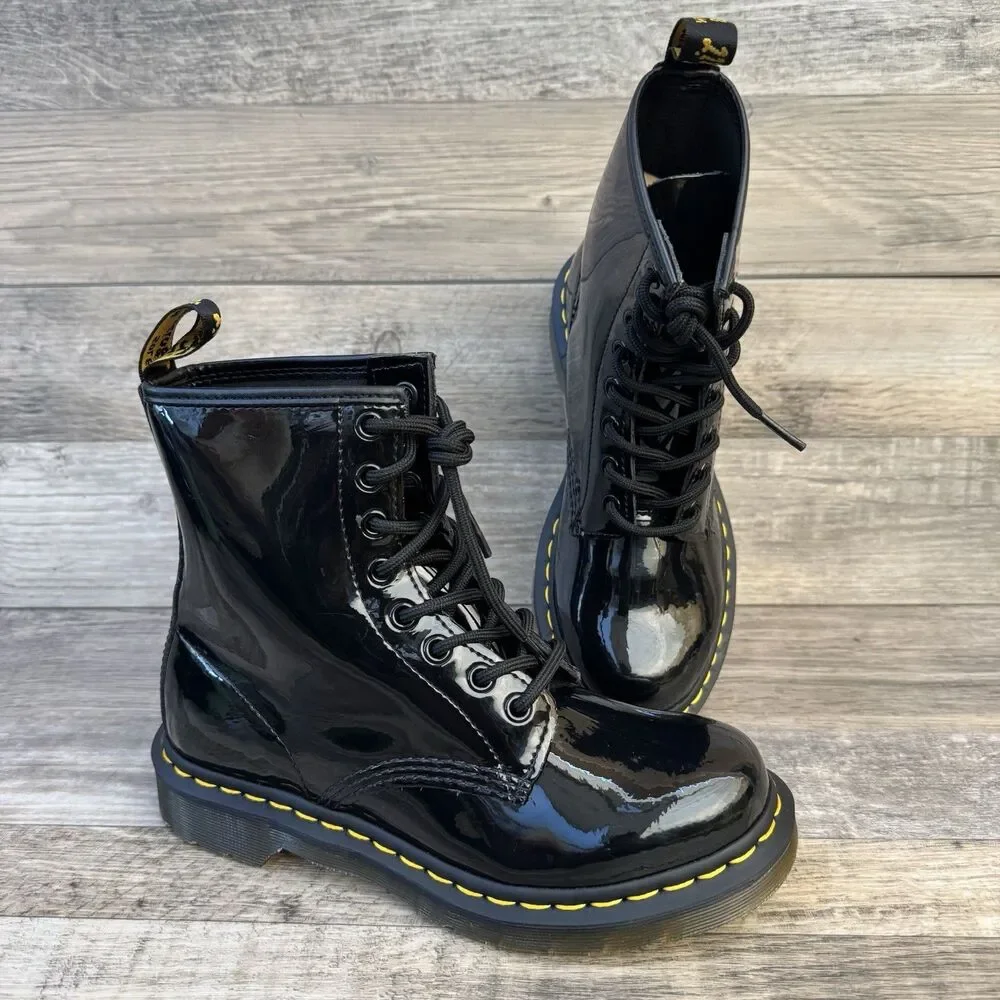 Dr. Martens 1460 Women’s Patent Lamper Lace Up Boots Shiny Black US 7 W /US 6 M